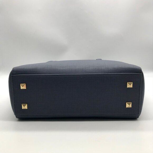 Dagne Dover Grey And Blue Coated Canvas Legend Tote Bag With Wallet - Picture 5 of 11